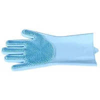 Silicone Dish Washing Gloves Pack of 1- Assorted-thumb3