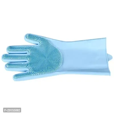Silicone Dish Washing Gloves Pack of 1- Assorted-thumb4
