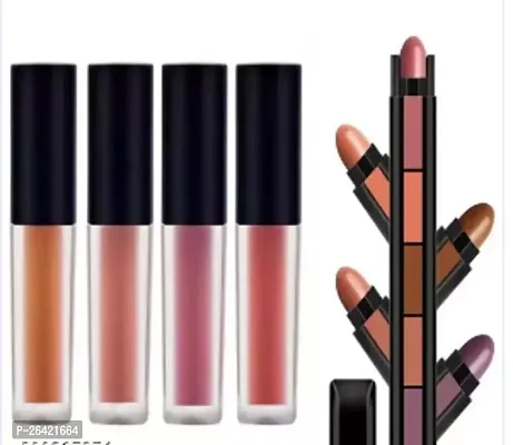 Classic Nude Edition 4 Pieces Lipstick and 5In1 Nide Shade Lipstick