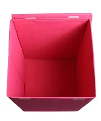 Shrey Creation Laundry Basket with Lid for Clothes / Laundry Basket with Lid Big Size, Laundry Bag Foldable with Handle - Light Pink-thumb2