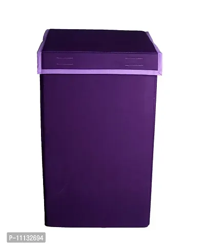 Shrey Creation Laundry Basket with Lid for Clothes / Laundry Basket with Lid Big Size, Laundry Bag Foldable with Handle - Purple