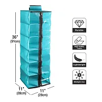 Shrey Creation 6 Shelf with Transparent Front Clothes Hanging Organizer, Wardrobe for Regular Garments, Shoes Storage Cupboard, Hanger Bag with Zip-R Green-thumb2