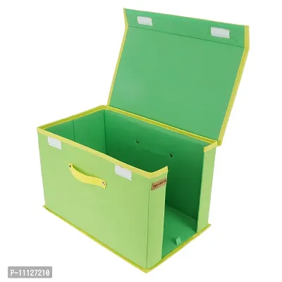 Shrey Creation Set Of 4 Shirt Stacker / Cloth Storage Foldable Wardrobe/Closet Organizer With Handle and Lid For T-shirts , Shirts & Clothes Cover- (P Green)-thumb3