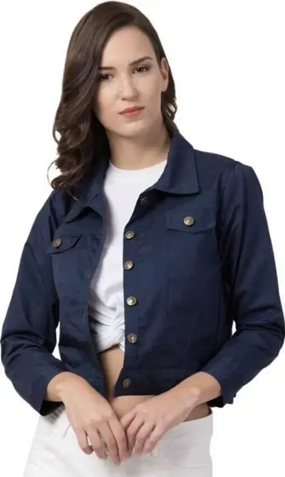 Solid Denim Jackets For Women