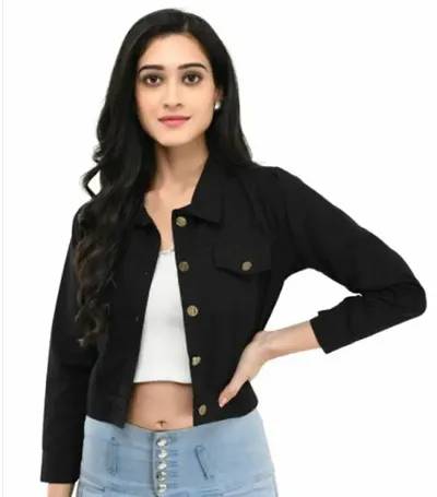 Solid Denim Jackets For Women