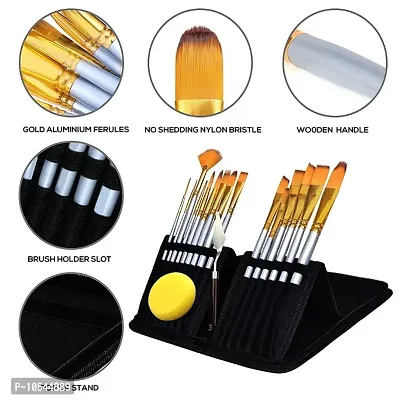 Beauty Hub Decor Synthetic Hair Mix Brushes Set for Acrylic With Case Cover-thumb0