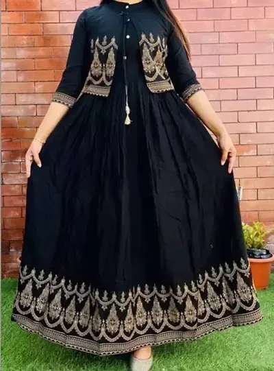 Beautiful Printed Anarkali Kurta with Jacket