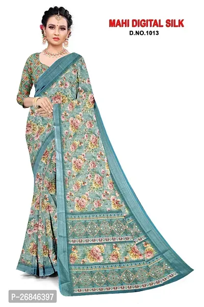 Classic Linen Saree with Blouse piece-thumb0