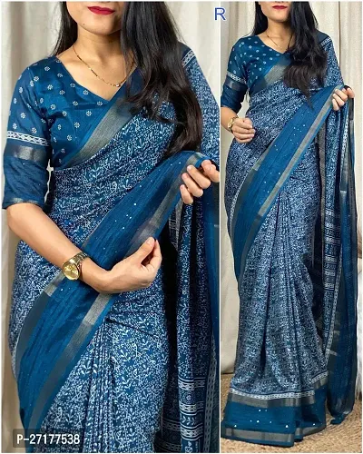 Classic Silk Cotton Saree with Blouse piece for Women