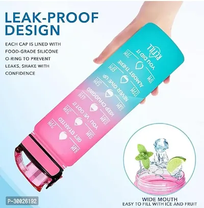 Motivational Fitness Sports Water Bottle with Time Marker-thumb0