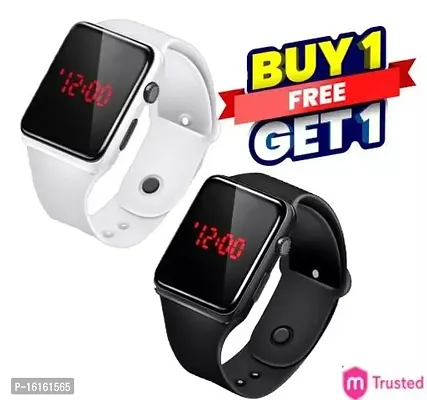 Digital Watch Combo (Pack of 2) BUY 1 GET 1 FREE - Most Selling Latest Trending Men and Women watches Best Quality smart Watch Classy Digital Watch Wrist Watch Sports Watch LED Band for Kids, Boys and-thumb0