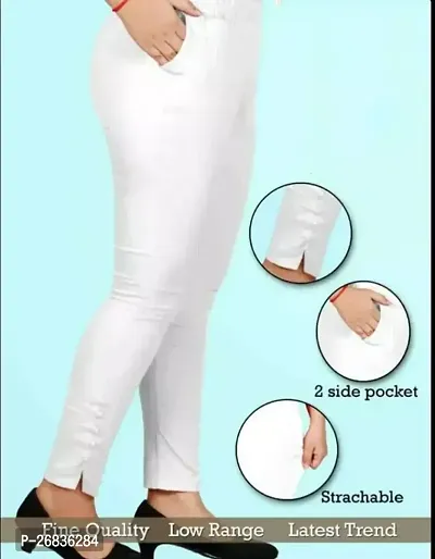 Stylish womens Trousers  Pants / Cigarette Pent for women, White Ladies Pant-thumb0