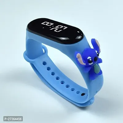 Cute Cartoon Character Blue Waterproof LED Kids Watches for Boys  Girls-thumb0