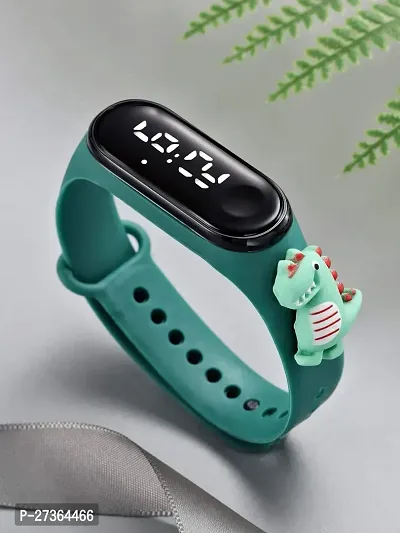 Cute Cartoon Character Dark-Green Waterproof LED Kids Watches for Boys  Girls-thumb0