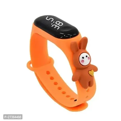 Cute Cartoon Character Orange Waterproof LED Kids Watches for Boys  Girls