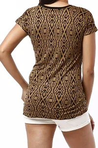 RIVI Designer Brown Polyester Half Sleeves Body Blouse Women's Top (RV017)-thumb2