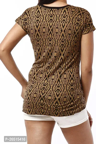 RIVI Designer Brown Polyester Half Sleeves Body Blouse Women's Top (RV017)-thumb3