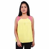 RIVI Designer Yellow Polyester Sleeveless Body Blouse Women's Top (RV008)-thumb1