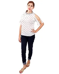 RIVI Designer Women's Rayon Crepe White Top (RV090)-thumb2
