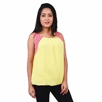 RIVI Designer Yellow Polyester Sleeveless Body Blouse Women's Top (RV008)-thumb3