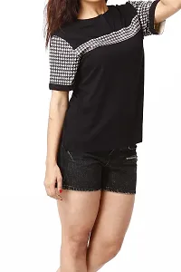 RIVI Designer Black Polyester Half Sleeves Body Blouse Women's Top (RV024)-thumb1