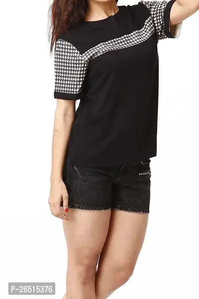 RIVI Designer Black Polyester Half Sleeves Body Blouse Women's Top (RV024)-thumb2