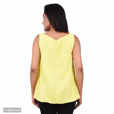 RIVI Designer Yellow Polyester Sleeveless Body Blouse Women's Top (RV008)-thumb5