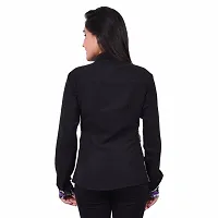 RIVI Designer Black Polyester Full Sleevess Button Down Women's Top (RV004)-thumb4