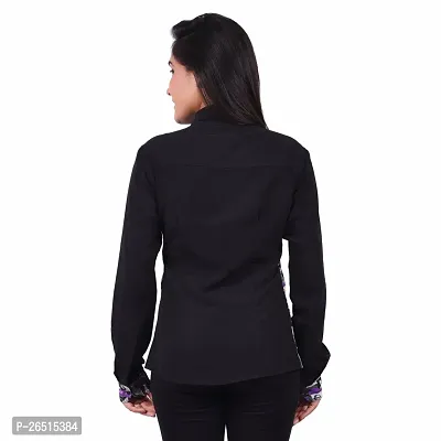 RIVI Designer Black Polyester Full Sleevess Button Down Women's Top (RV004)-thumb5