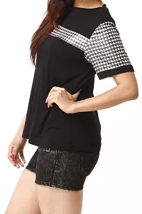 RIVI Designer Black Polyester Half Sleeves Body Blouse Women's Top (RV024)-thumb2