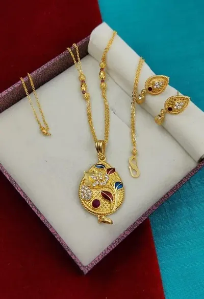 Casualwear Gold Plated Alloy Necklace Set