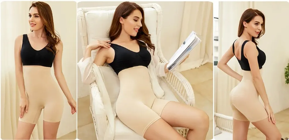 Women Lycra Tummy Control 4-in-1 Blended High Waist Tummy And Thigh Shapewear