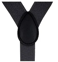 Black Suspenders for Men, Elastic Adjustable (Black, Free Size)-thumb2