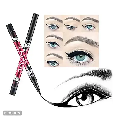 2pcs 36H Black Eyeliner Pencil Long Lasting Waterproof Liquid Eyeliner Pen Natural Eye Liner Makeup Matte Finish
