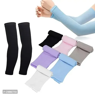 Cooling Arm Sleeves UV Protection UPF 50 Long Arm Cover/Sleeves 6 Pairs-thumb0