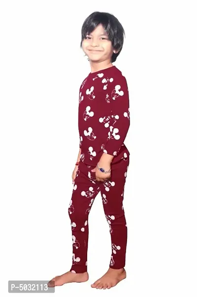 Stylish Rib Cotton Printed Sleepwear Top And Leggings Set-thumb2