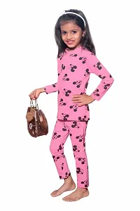 Stylish Rib Cotton Printed Sleepwear Top And Leggings Set-thumb1