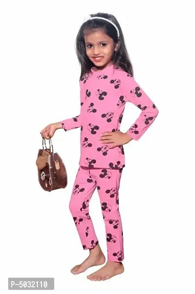 Stylish Rib Cotton Printed Sleepwear Top And Leggings Set-thumb2