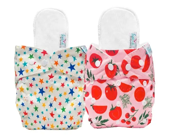 Printed Reusable Cloth Diaper Pack of 2