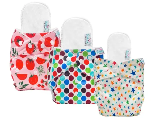 Printed Reusable Cloth Diaper Pack of 3