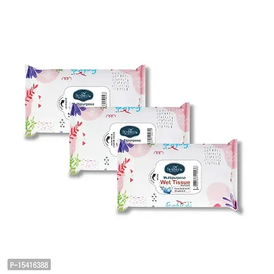 Seabird Gentle Natural Water Based Face Wipes ndash; Best For Adults|Nourishing Skin Care Oil-Free Facial Wipes For Everyday Use |Elevate your mood with every scent| Aqua| LemonGrass| Lavender Pack 3