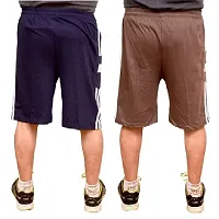 MANOKAMNA CREATION Combo Men's|Boy's Cotton Hosiery Relaxed Shorts/Bermuda - Pack of 2 - (1 Blue + 1 Brown)-thumb2