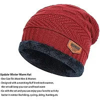 Stylish Red Beanie Cap For Men-thumb2