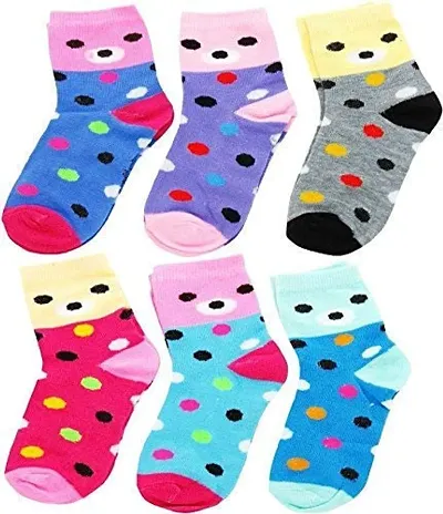MANOKAMNA CREATION Multi-coloured Kids Socks Pack Of 6