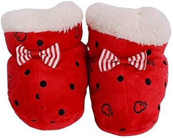 Brand Hub Cute Babies Booties (Toe to Heel Length - 10 cm, Red)