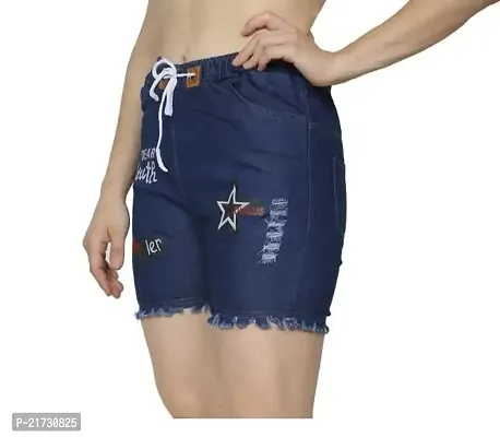 Brand Hub Denim Shorts for Women and Girls (MultiPrinted/Free Size)