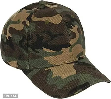 MANOKAMNA CREATION Army Stylish Cotton Base Ball and Tennis Cap in Army Adjustable Cap Green-thumb2