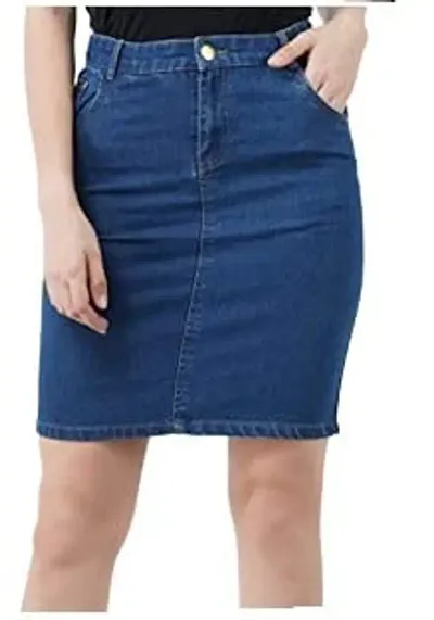 MANOKAMNA CREATION Women's Western Solid Denim Mini Skirt(Color and Designs May Vary, Waist Size FIR for -32,34,36)