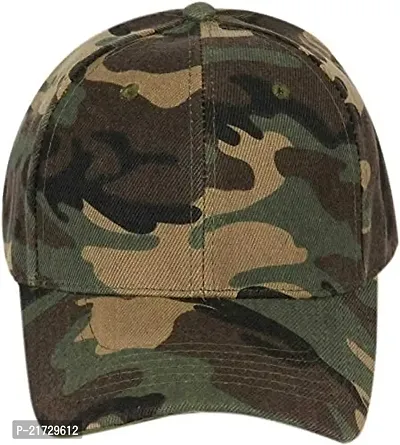 MANOKAMNA CREATION Army Stylish Cotton Base Ball and Tennis Cap in Army Adjustable Cap Green-thumb0
