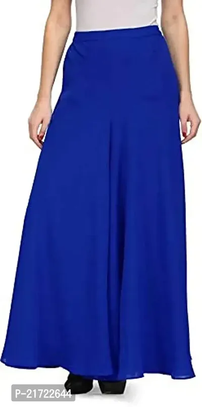 Brand Hub Women's Rayon Stretchable Plain Casual Wear Palazzo Pant (Blue, 26 to 34)-thumb0